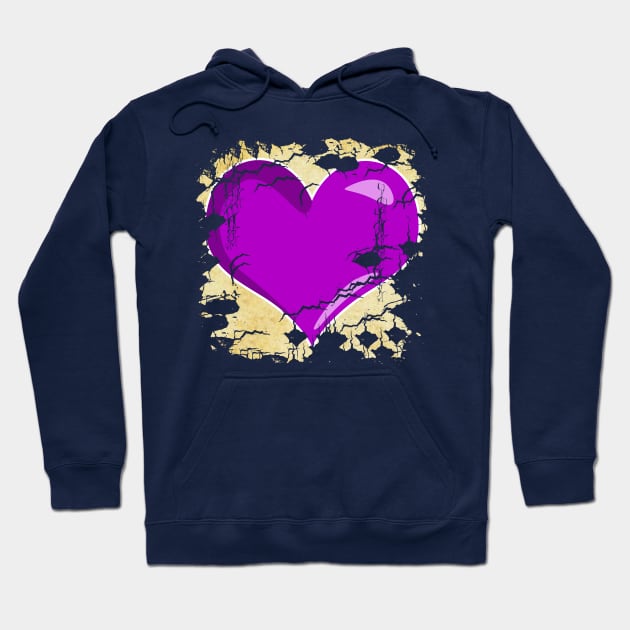 Vintage Heart No 2 - Valentines Hoodie by Fun Funky Designs